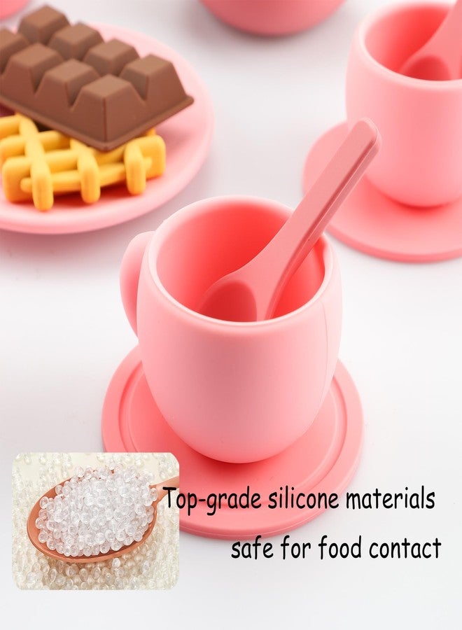 EHR Silicone Tea Set for Toddlers,Play Tea Party Set,A Cute Pink Outfit Suitable for Toddler Girl - Image 3